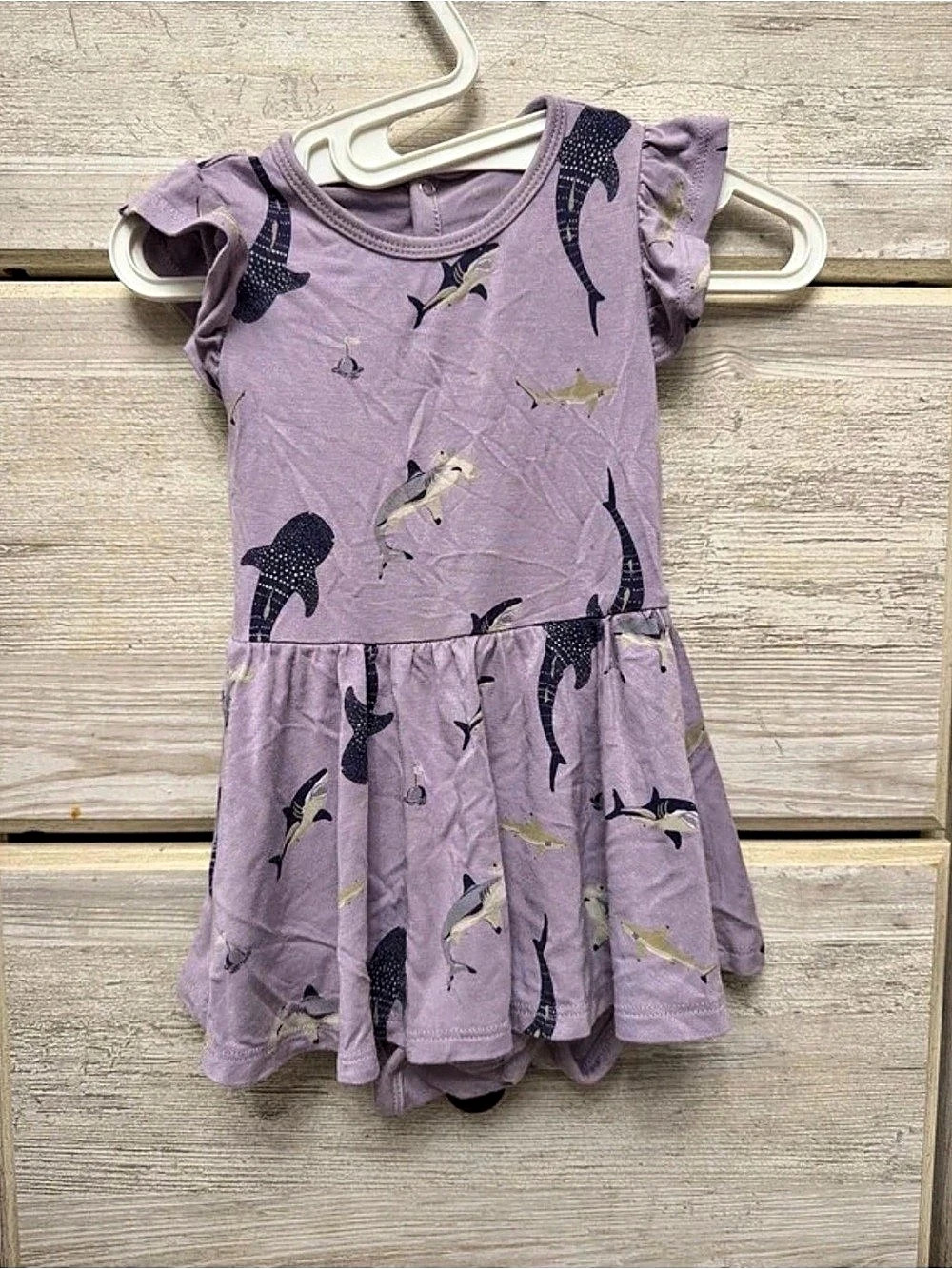 Kyte Baby 12-18m Taro Shark Bodysuit Twirl